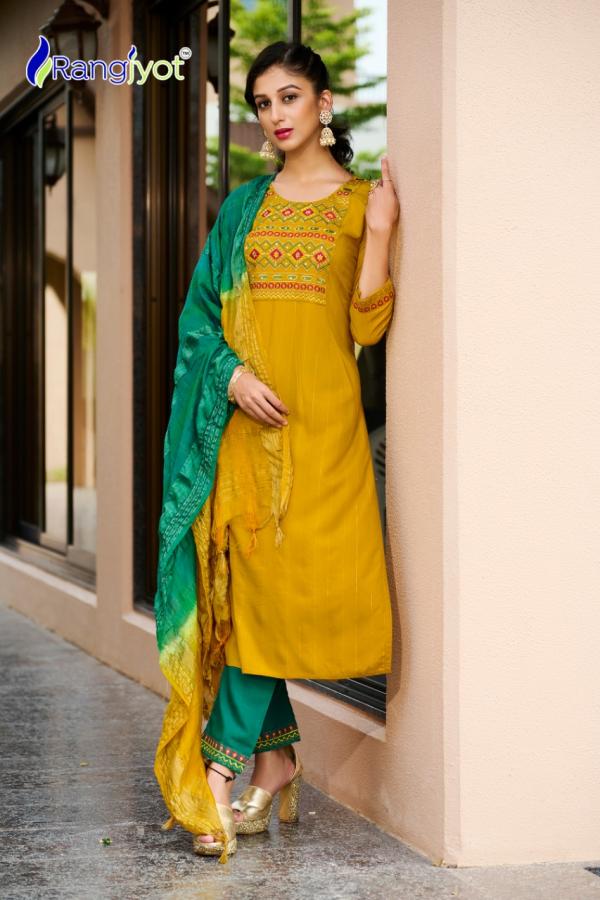 Rangjyot Anusha Designer Wear Rayon Designer Exclusive Readymade Suit